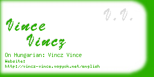 vince vincz business card